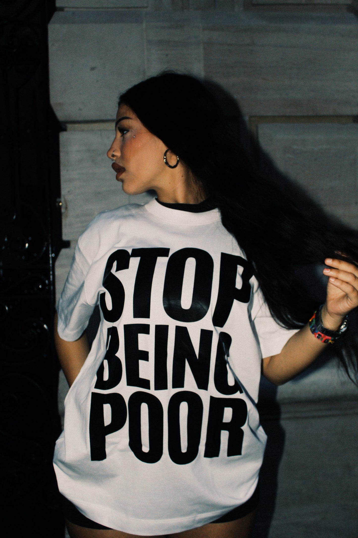 « Stop Being Poor » [White] Tee