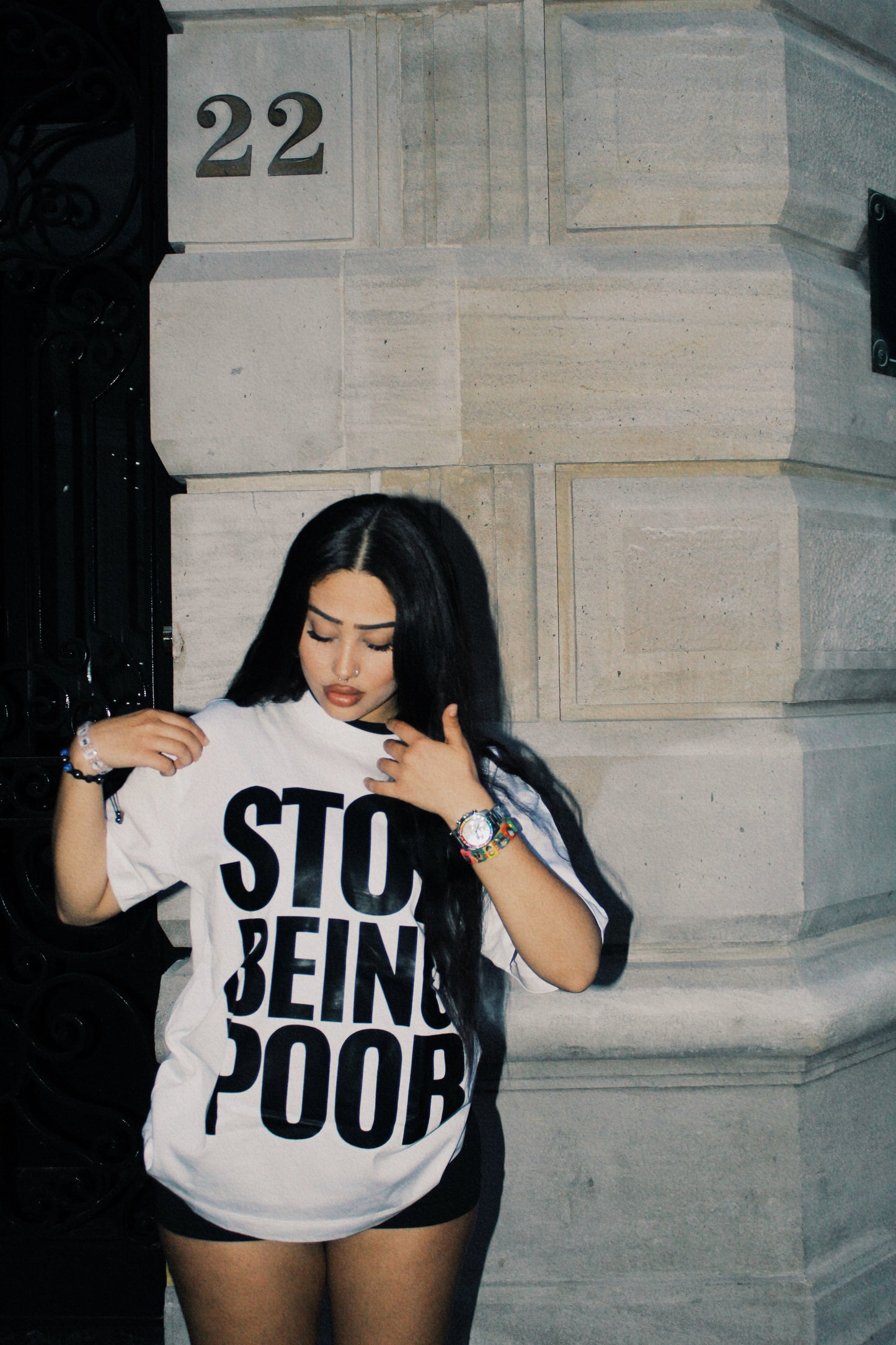 « Stop Being Poor » [White] Tee